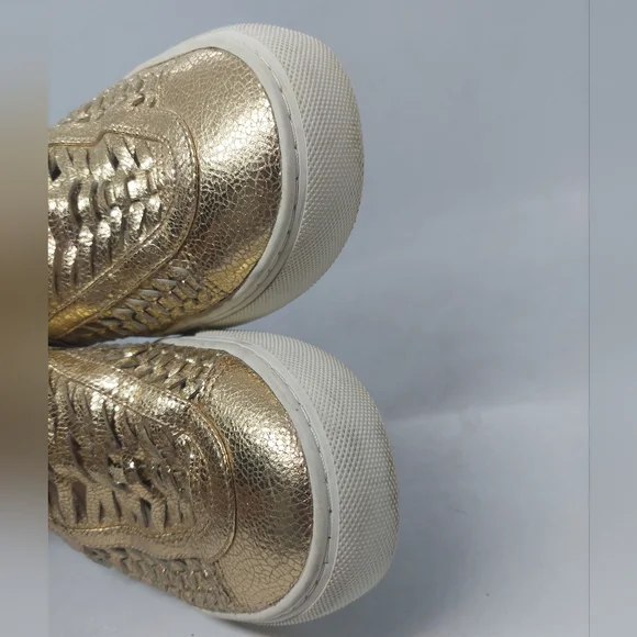 Tory Burch Huarache 2 Slip-On Sneakers Shoes Woven Golden Womens Size 9.5M - Picture 12 of 16